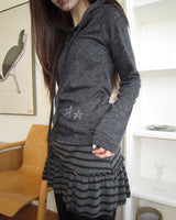 Teuin Star Patch Fleece Hooded Sweatshirt