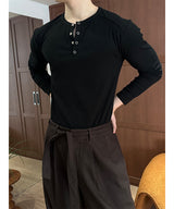 [MUSCLE FIT] Shoulder golgi henry neck sleeves(2color)