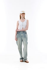 CINDY SLEEVELESS TOP SET / WHITE
