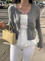 [MADE] Fleeve Wool Skashi Punching Cardigan