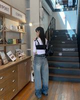Bottom wave denim pants