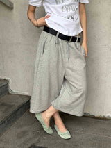 Two belt bermuda sweat pants(3color)
