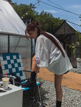 バスケットVネックメッシュ半袖Tシャツ