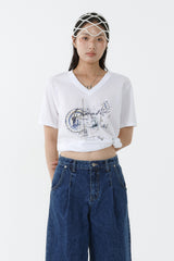 ギャラクシーVネックTシャツ_ホワイト
