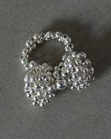 Silver Big Ribbon Ring Ring