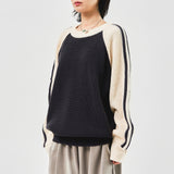 Pavラインカラーラウンドニット(3color)