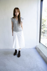natural shoulder ribbed sleeveless top(4colors)