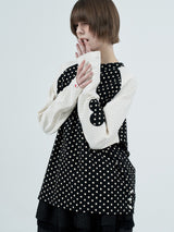 patched raglen t-shirts / black