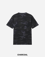 Camouflage Henley Neck Short Sleeved T-shirt