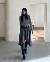 Newalrin Winter Pin tuck See-Through Top