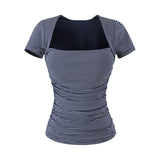 Lena Square Shirring Top
