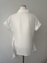 [Short Sleeve ver.] Kaya Wrap See-through Roll-up Shirt