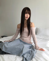 キリア アシンメトリーフレアシャーリングスカート