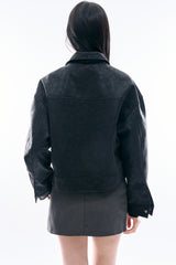 Boyle minimal leather jacket