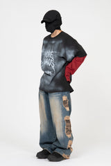 Keren Damage Camo Denim