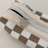 Clam ラウンドペンケース _ チェッカーボードモカ