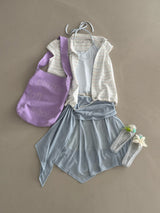 Portrait Wide Strap Shoulder Bag - Grape