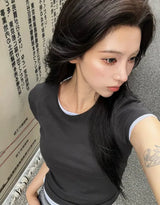 Cap Sleeve Contour U-Neck Slim Top