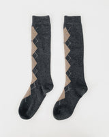 french argyle long knee socks