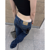 Tiberinus - リリージーンズ - ローライズストレートレッグジーンズ - Dark Blue - 23 cm Rise - 23.5 cm Leg Opening