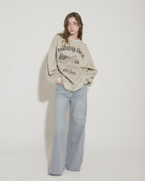 SNOW LEOPARD PRINT SWEATSHIRT [brushed] [BEIGE]