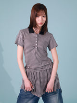 STRIPE COLLAR TEE (BEIGE)