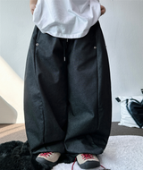 スナップデニムバルーンロングパンツ💙🖤2カラー