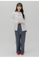 ベーシック メロウ エンブロイダリー シャツ (WHITE)