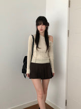 リボンワンショルダーニット (4 colors)