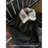 [F/W] Real raccoon fur leather blouson(3color)