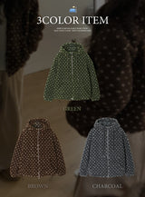 #Bear Dot Boa Fleece 2WAY Hood Jumper (3color)