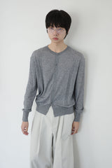 crew neck fine cardigan