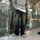 LMN リーバイスティーンブラッシュワイドデニムパンツ (ダークグレー)