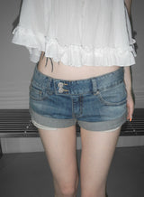 Indigo rollup denim shorts 