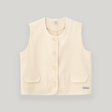 Cream Tweed Button Vest