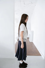 stripe banding flare midi skirt(3colors)