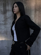 cropped tweed jacket (2color)