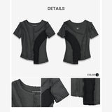 アシンメトリーレイヤードウェーブカットTシャツ