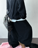 Wide Balloon Set-Up Shiny Velvet Big Hood Zip-Up Hoodie 🖤🐣 3 COLOR