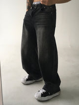 stripe curved denim(2colors)