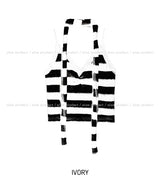[Muffler set] リザレースストライプブラッシュドノースリーブ