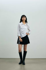 イブ ストライプ ラップシャツ / ホワイト