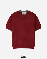 Welt Crop Short Sleeve Knit