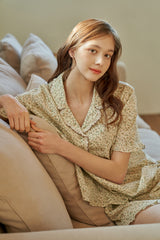 ULLALA PAJAMA Delia Short-sleeved Woman's Pair Cream[24116WPSSN]