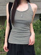 Bleuon Stripe Slim Halter Sleeveless