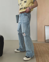 Zeno-cut Washed Flare Denim