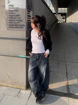 Zion Angora V-neck Loose Fit Knit Cardigan
