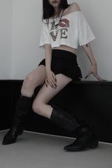 レオパードラブオフショルダーT (2color)