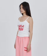 CONY CALL OUT BABY RIB TANK TOP / WHITE