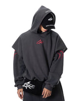 DOUBLE LAYER GREY HOODIE